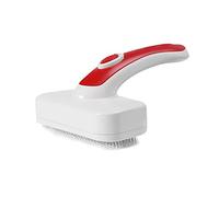 Giwnhvx Brosse auto-nettoyante pour animal domestique pour la perte de poils et le toilettage des chiens à poils longs et courts - Brosse rétractable - Rouge