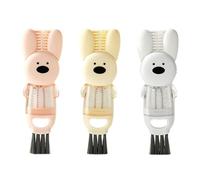 Giwnhvx Brosse de nettoyage 4 en 1 pour couvercle de gobelet, motif lapin, gobelet à bouteille, brosse de nettoyage interdentaire