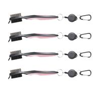 Giwnhvx Brosse de nettoyage pour club de golf, outil de nettoyage double face, brosse en acier nylon, accessoires d'outils de nettoyage rose