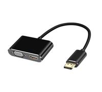 Giwnhvx Câble adaptateur DisplayPort vers VGA + HDTV pour écran d'ordinateur - Double écran avec convertisseur d'affichage - Pièces de rechange pour ordinateur