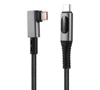 Giwnhvx Câble de charge rapide USB4 Type-C 240 W avec affichage numérique LED 8K @ 60 Hz 40 Gbit/s Câble de transfert de données à angle droit