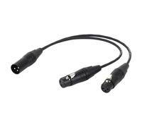 Giwnhvx Câble d'extension audio XLR 3 broches mâle vers 2 femelles 0,5 m Noir