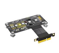 Giwnhvx Câble d'extension M.2 (NGFF) NVME M-Key SSD vers PCI-E 4X avec ventilateur de refroidissement et LED à décoloration automatique (5 cm)