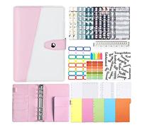 Giwnhvx Cahier classeur A6, classeur à anneaux, classeur une feuille de meubles un 6 trous avec 10 couvertures, classeur de feuilles de budget pour journal de voyage C