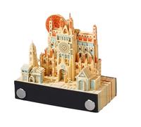 Giwnhvx Calendrier 3D sculpté sur papier - Décoration de bureau pour bureau, cadeau d'anniversaire, soulagement du stress, automne à Prague