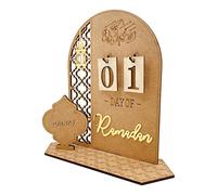 Giwnhvx Calendrier de l'Avent du Ramadan en bois - Calendrier de compte à rebours en bois 30 jours Eid Mubarak, style 1