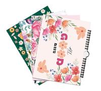 Giwnhvx Calendrier floral mensuel vintage avec couverture pour étudiant