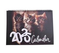 Giwnhvx Calendrier mural mensuel 2025 avec motif chats et images amusantes de gros chats, pour les amoureux des chats