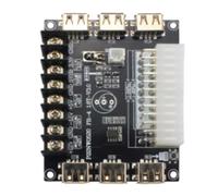 Giwnhvx Carte d'alimentation ATX 24 broches et boîtier en acrylique Kit module adaptateur prise en charge 3,3 V/5 V/12 V Facile à installer et à utiliser