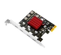 Giwnhvx Carte d'extension PCIE Carte adaptateur Carte d'extension PCIE à 4 ports USB 3.2 Gen1 Type-C pour PC de bureau