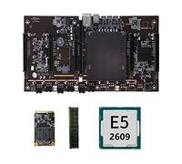 Giwnhvx Carte MèRe X79 H61 BTC Mineur 5X PCIE Support 3060 3070 3080 Carte Graphique avec E5 2609 CPU RECC 8G DDR3 MéMoire 120G SSD