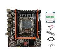 Giwnhvx Carte mère X99E + CPU E5 2673 V3 Dual Channel Prend en charge 4XDDR4 RAM RECC PCIE X16 NVMe Carte LAN Gigabit Carte mère pour ordinateur de bureau