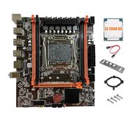 Giwnhvx Carte mère X99E + processeur E5 2666 V3 double canal prend en charge 4 x DDR4 RECC RAM PCIE X16 NVMe Gigabit LAN carte mère d'ordinateur