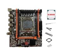 Giwnhvx Carte mère X99E + processeur E5 2676 V3 + graisse thermique PCIEX16 NVMe Gigabit LAN carte support 4 x DDR4 RECC RAM PC de bureau carte mère