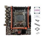 Giwnhvx Carte mère X99E + processeur E5 2678 V3 + support de graisse thermique 4 x DDR4 RECC RAM PCIEX16 NVMe Gigabit LAN carte mère de bureau