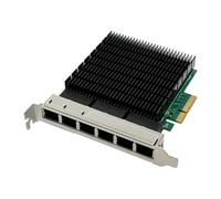 Giwnhvx Carte Réseau 2.5 Go/S NIC PCIe X4 avec Six Ports Ethernet RJ45, Compatible avec Win Server/7/8/10/Linux