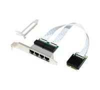 Giwnhvx Carte Réseau Ethernet Gigabit MiniPCIE 4 Ports RJ45 10/100/1000 Mbps Carte Réseau Ethernet SAS I350-T4