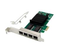 Giwnhvx Carte réseau serveur Gigabit I340-T4 PCI-e X1 4 ports RJ45 PCI Express X Gen 2.1 5GT/S 82580EB Carte réseau Gigabit