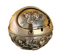 Giwnhvx Cendrier vintage coupe-vent avec couvercle - Cendrier rétro en métal pour l'intérieur et l'extérieur, décoratif B