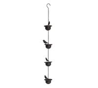 Giwnhvx Chaîne de Pluie pour Oiseaux Mobiles sur Tasses pour L'Extérieur, Chaînes de Pluie pour Gouttières et Descentes Pluviales, Bronze Foncé, Installation Facile, 4 Oiseaux