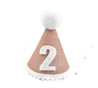 Giwnhvx Chapeau d'anniversaire pour bébé 2ème ans - Chapeau de fête prénatale - Bandeau décoratif D