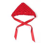 Giwnhvx Chapeau Rouge Chapeau avec Soie Rayure Crochet Tricot Costume Doux Adorable Chaperon Rouge VêTements Photo Photographie Accessoires pour Nouveau-NéS