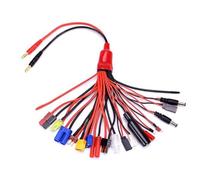 Giwnhvx Chargeur Lipo RC 19 en 1, câble répartiteur, adaptateur, fiches banane 4 mm pour JST, FUTABA, EC3, EC5, McpX, facile à utiliser