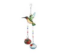 Giwnhvx Charmant carillon éolien à suspendre, mangeoire pour oiseaux avec portes d'alimentation une forme de fleur C