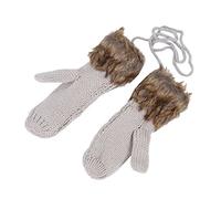 Giwnhvx Chaud Laine Hiver Neige Tricoté Doublure Fourrure - Gris
