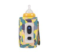 Giwnhvx Chauffe-Lait Universel USB Poussette de Voyage Sac Isotherme Affichage Numérique Chauffe-Biberon -Camouflage Jaune