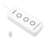 Giwnhvx Clavier de programmation macro USB à 3 touches - Support de clavier USB - Plateforme multiple - Portable - Mini clavier personnalisé - Blanc
