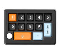 Giwnhvx Clavier mécanique numérique à trois modes remplaçable à chaud définition macro clavier mécanique de jeu RGB bouton matériel noir
