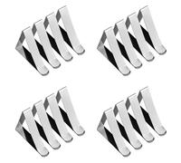 Giwnhvx Clips de nappe en acier inoxydable de 16 pièces, pinces de table réglables antidérapantes pour nappe de pique-nique