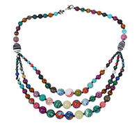 Giwnhvx Collier à 3 rangées de couleurs mélangées