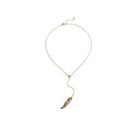 Giwnhvx Colorful Émail Plume Long Pendentif Y Forme Collier Été Femmes Collier à Trois Coudes Charme Collier Doré