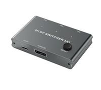 Giwnhvx Commutateur DP avec trois entrées et une sortie pour écran d'ordinateur 8K @ 30Hz HD Splitter DP1.4