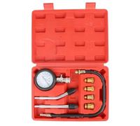 Giwnhvx Compteur de compression pour moteur à essence avec adaptateur M10 M14 rouge et noir en plastique + kit de testeur de cylindre automobile en métal