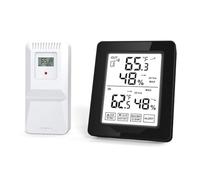 Giwnhvx Compteur de température et d'humidité électronique numérique intérieur et extérieur avec 1 capteur rétroéclairé sans fil longue distance