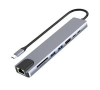 Giwnhvx Concentrateur USB USB-C Hub USB 3.0 Type C avec Ethernet, 4K HD, USB 3.0, Lecteur de Carte SD, Charge PD 87W Transfert de Données Haute Vitesse pour 、MacOS