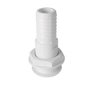 Giwnhvx Connecteur de raccord de coque traversant pour bateau de 1,6 cm, 3/4, 2,5 cm, tuyau de vidange de bateau, pompe de cale raccords de plomberie, facile à installer, facile à utiliser, blanc