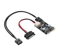 Giwnhvx Connecteur USB 9 broches 1 vers 2 USB Câble d'extension USB HUB USB2.0 9 broches Adaptateur de connecteur avec câble d'alimentation