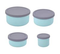 Giwnhvx Contenants alimentaires en silicone avec couvercles anti-fuites, peu encombrants, réutilisables, récipients hermétiques pour la préparation des repas pour la cuisine B