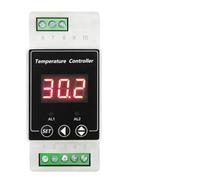 Giwnhvx Contrôleur de température numérique professionnel avec sortie à relais. Contrôleur monté sur rail DIN pour chauffage et refroidissement avec alarme de température. Sonde cylindrique.