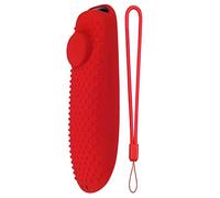 Giwnhvx Coque de protection en silicone antichoc avec sangle pour télécommande multimédia Rouge