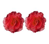 Giwnhvx Corsage de fleurs en gaze tridimensionnelle multi-couches rouge pour robe de mariée appliques décoration bricolage fleurs décoratives