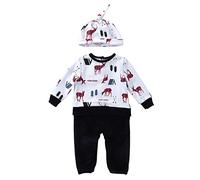 Giwnhvx Coton VêTements à Manches Longues Imprimé VêTements Barboteuse Ensemble de Chapeau de Combinaison, 6-12 M