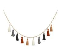 Giwnhvx Couronne de perles en bois avec franges, décoration murale bohème pour chambre à coucher, chambre d'enfant, fête prénatale, décoration de chambre