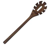 Giwnhvx Cuillère à pâtes en bois de noyer à long manche avec dents et fourchettes à pâtes en bois de noyer