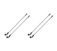 Giwnhvx Cuillère Mélangeur en Acier Inoxydable Ensemble de 4 Outils Professionnels pour Bar à Cocktail (12 Pouces) Conception Une Goutte dans le Style Japonais