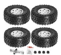 Giwnhvx de Pneus de Jante de Roue Beadlock en Métal de 135 mm de 2,2 Pouces pour Voiture sur 1/10 RC pour Axial SCX10 Wraith RR10 Capra TRX4 YK4082, Blanc